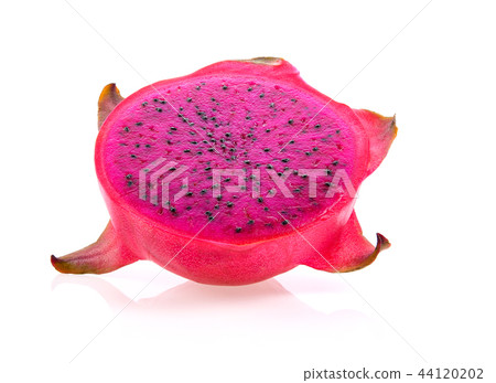 Dragon fruits slice isolated on white background 44120202