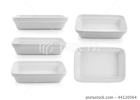 set of ceramic plate on white background set of ceramic plate on white background 44120564