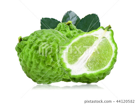 Bergamot fruit with leaf isolated  44120582
