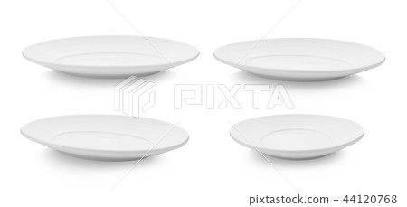 empty plate on white background empty plate on white background 44120768