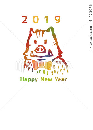 New year's card, illustration 44123086