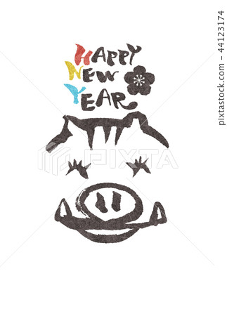 New year's card, illustration 44123174
