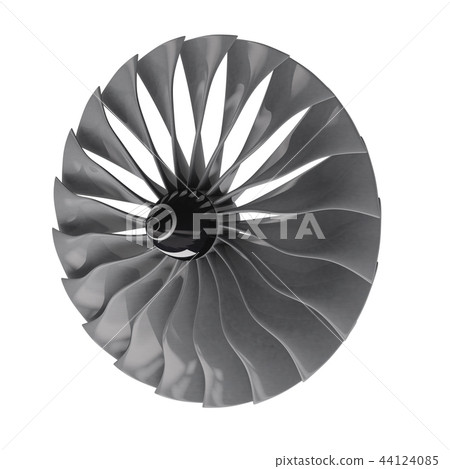 Jet engine, turbine blades of airplane, 3d render 44124085