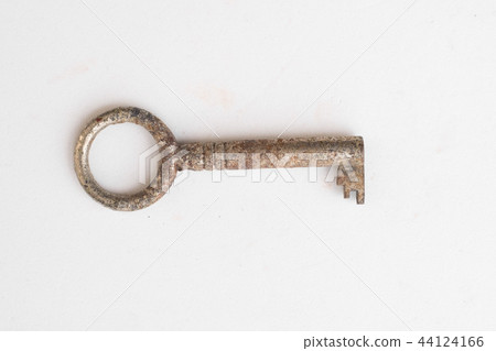old rusty key isolated on white background - old rusty key isolated on white background - 44124166