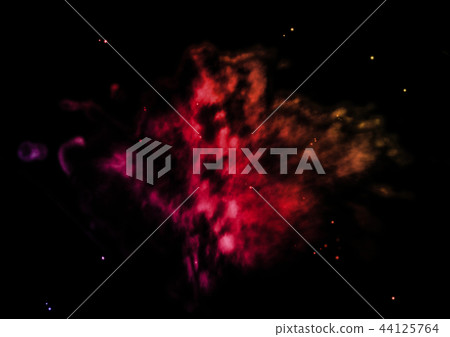 Star field in space and a nebulae. 3D rendering 44125764