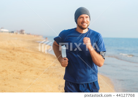 portrait of running man portrait of running man 44127708