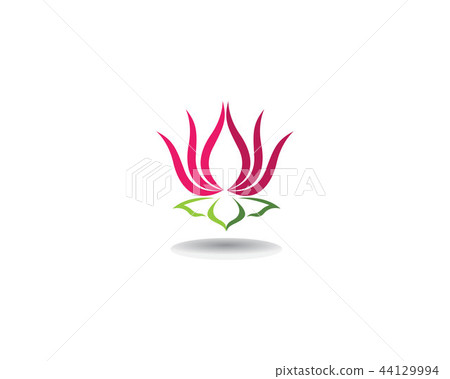 Beauty Vector Lotus Flowers Design Logo Stock Illustration