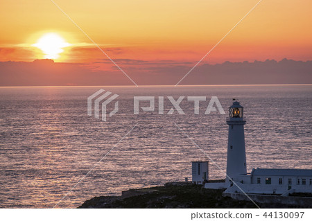 Sunset at south stack lighthouse on Anglesey in Wales 44130097