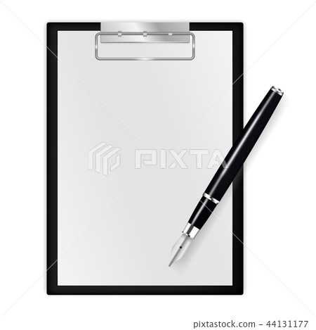 Paper journal. Blank note pad with ink pen 44131177
