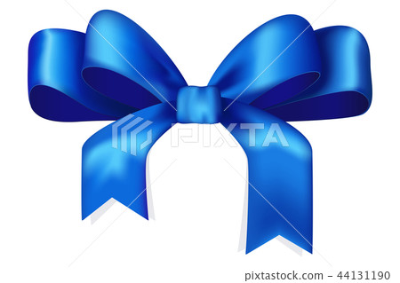 Blue silky ribbon bow 44131190