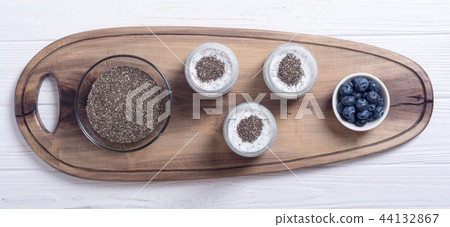 Chia seeds yogyrt pudding Chia seeds yogyrt pudding 44132867