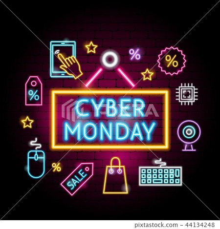 Cyber Monday Neon Concept 44134248