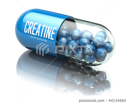 Creatine capsiule isolated on white background Creatine capsiule isolated on white background 44134869