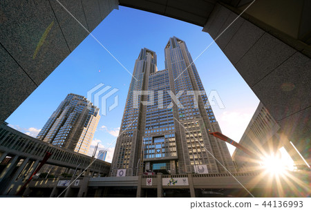 Tokyo cityscape in Japan Tokyo Metropolitan Government Office and sunlight 44136993