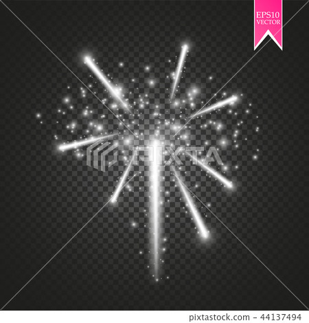 Firework lights effect with glowing stars. 44137494