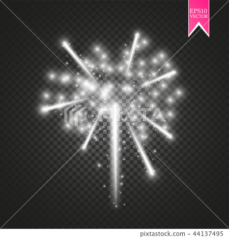 Firework lights effect with glowing stars. 44137495