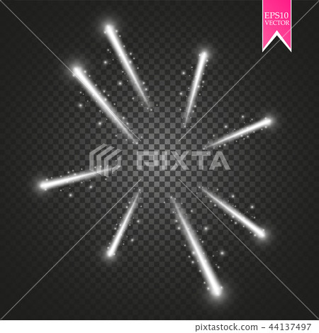 Firework lights effect with glowing stars. 44137497