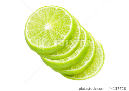 圖庫照片: sliced lime fruit isolated on white background