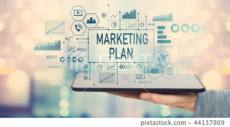 Marketing plan with tablet computer  44137809