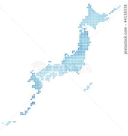 Breaking News Broadcasting Japan Map Light Blue 44138338