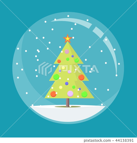vector illustration of snow globe with... - Stock Illustration ...
