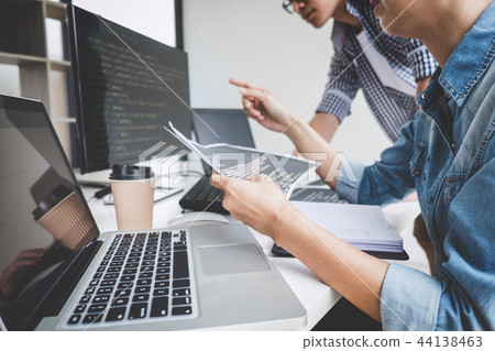 Programmers cooperating at Developing programming and website wo 44138463