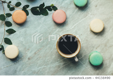 Fall flat lay composition on marble background Fall flat lay composition on marble background 44138490