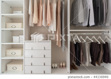 modern closet with clothes modern closet with clothes 44138940