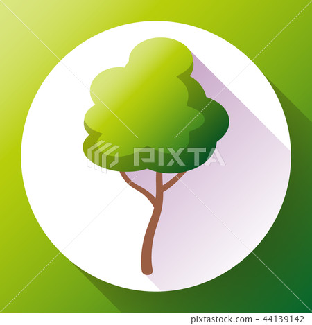 Flat green tree icon vector. Save forest and... - Stock Illustration ...