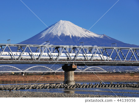 Fujikawa Railway Bridge and Shinkansen N700 series and Mt. Fuji-5104 44139356