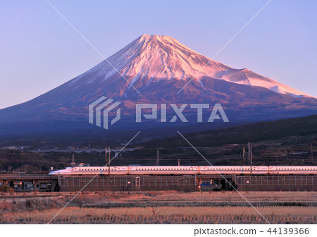Shinkansen N700 series and Red Fuji 5269 44139366