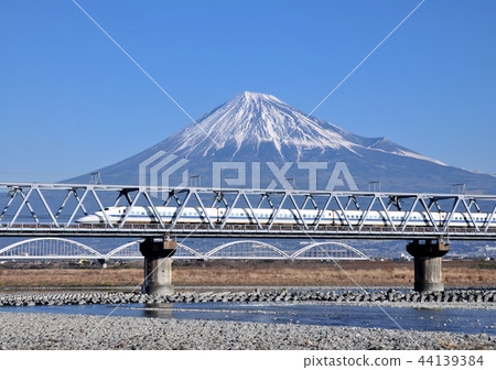 Fujikawa Railway Bridge, Shinkansen Series 700 and Mt. Fuji-5308 44139384