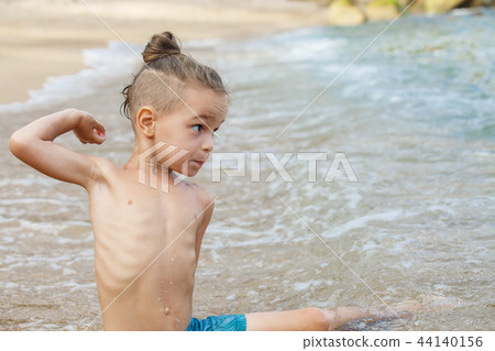 little boy in the sea in Thailand 44140156