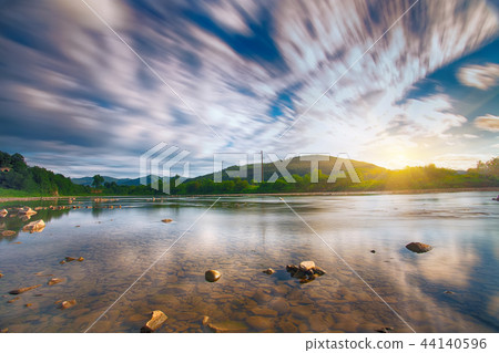 moutaine River with crystal clear water moutaine River with crystal clear water 44140596