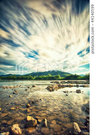 moutaine River with crystal clear water moutaine River with crystal clear water 44140599