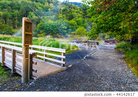 Yunohira wet field Morning scenery [Tochigi Prefecture Nikko City Yumoto] 44142617