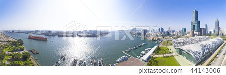 Aerial view of kaohsiung city and harbor. Taiwan. Aerial view of kaohsiung city and harbor. Taiwan. 44143006