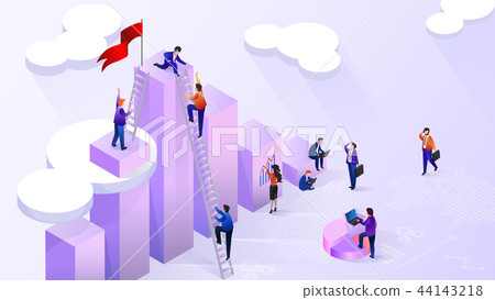 Reaching High Financial Indicators Vector Concept 44143218