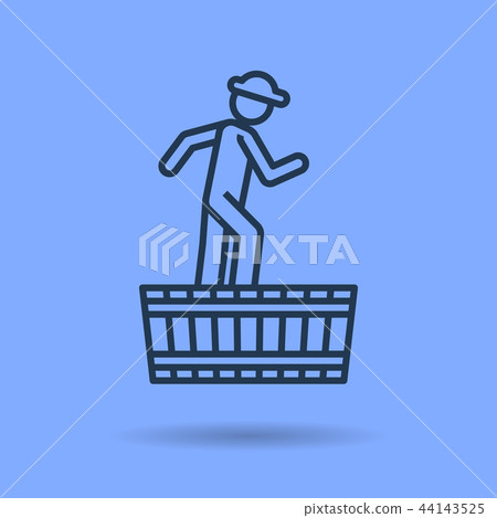 Isolated icon of Male worker pressing grapes 44143525