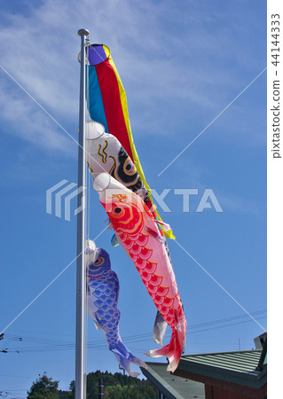 A carp streamer swimming in the blue sky 44144333