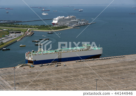 Vehicle carrier anchored at container terminal Vehicle carrier anchored at container terminal 44144946