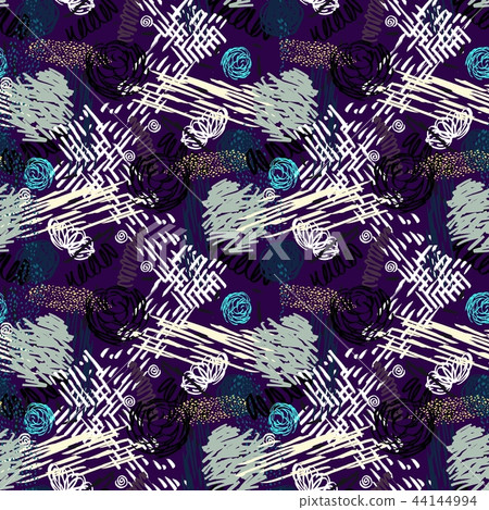 Seamless pattern with abstract flowers.  44144994