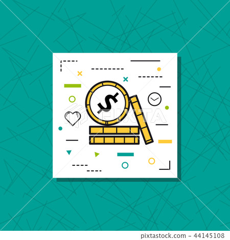 Icon Line - coins at blue 44145108