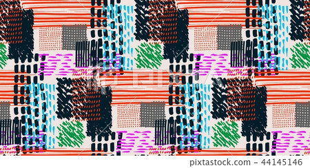 Memphis seamless pattern in retro style. - Stock Illustration [44145146 ...