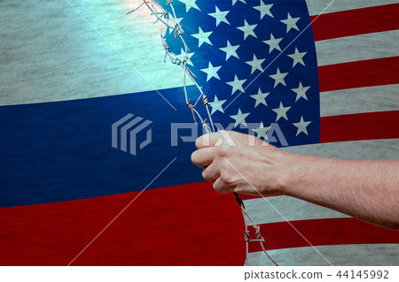 trade war between USA and Russia concept trade war between USA and Russia concept 44145992