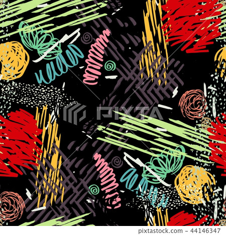 Seamless pattern with abstract flowers. Seamless pattern with abstract flowers. 44146347