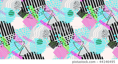 Memphis seamless pattern in retro style. Memphis seamless pattern in retro style. 44146495