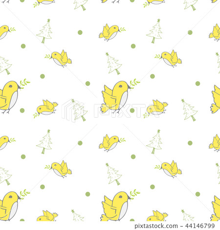 cute of bird seamless pattern vector - Stock Illustration [44146799 ...