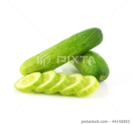 The green cucumbers isolated on white background 44148803