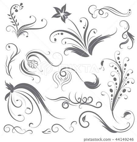 vector set of border calligraphic and dividers vector set of border calligraphic and dividers 44149246